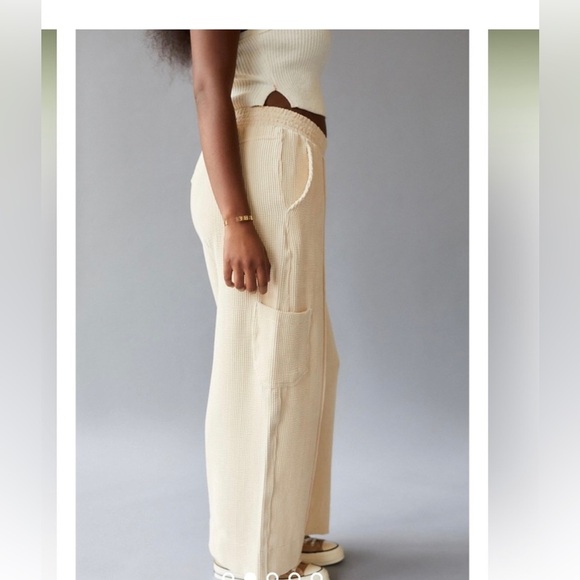 UO Drapey Corduroy Wide Leg Pant beige XS - Picture 3 of 6